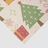 Mid Century Christmas Atomic Trees with Snowflakes Seidenpapier (Detail)