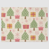 Mid Century Christmas Atomic Trees with Snowflakes Seidenpapier (Vorderseite)