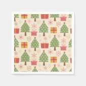 Mid Century Christmas Atomic Trees with Snowflakes Serviette (Vorderseite)