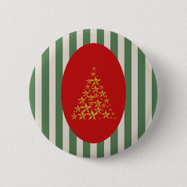 Mid century christmas tree with Golden star Button