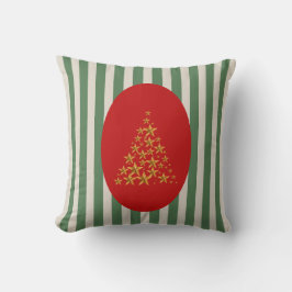 Mid century christmas tree with Golden star Kissen