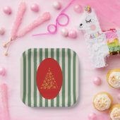 Mid century christmas tree with Golden star Pappteller (Party)