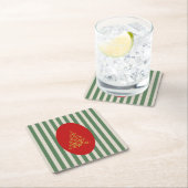 Mid century christmas tree with Golden star Rechteckiger Pappuntersetzer (Vor Ort)