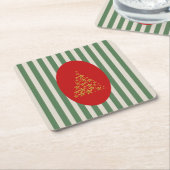 Mid century christmas tree with Golden star Rechteckiger Pappuntersetzer (angewinkelt)