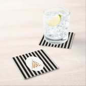 Mid century christmas tree with Golden star Rechteckiger Pappuntersetzer (Vor Ort)