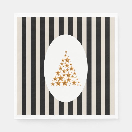 Mid century christmas tree with Golden star Serviette (Vorderseite)