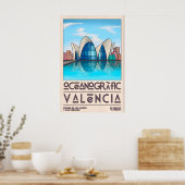 Mid-Century Coastal Art Print, Valencia Poster (Küche)