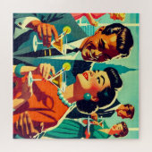 Mid Century Cocktail Party Couples - Mi Amor Puzzle (Horizontal)