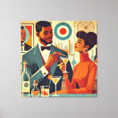 Mid Century Cocktail Party Couples - Soirée Hosts Leinwanddruck (Vorderseite)