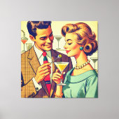 Mid Century Cocktail Party Couples - Temptation Leinwanddruck (Vorderseite)