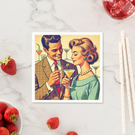Mid Century Cocktail Party Couples - Temptation Serviette (Beispiel)