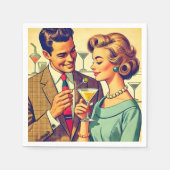 Mid Century Cocktail Party Couples - Temptation Serviette (Vorderseite)