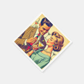 Mid Century Cocktail Party Couples - Temptation Serviette (Ecke)