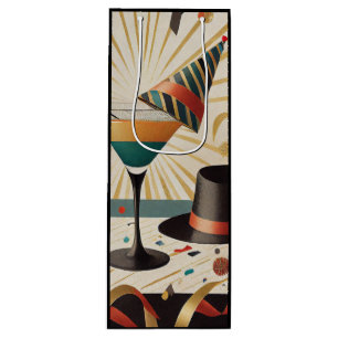 Mid-Century Cocktail-Stunde - Silvester Geschenktüte Für Weinflaschen