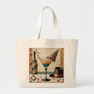 Mid-Century Cocktail-Stunde - Silvester Jumbo Stoffbeutel