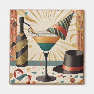 Mid-Century Cocktail-Stunde - Silvester Magnet