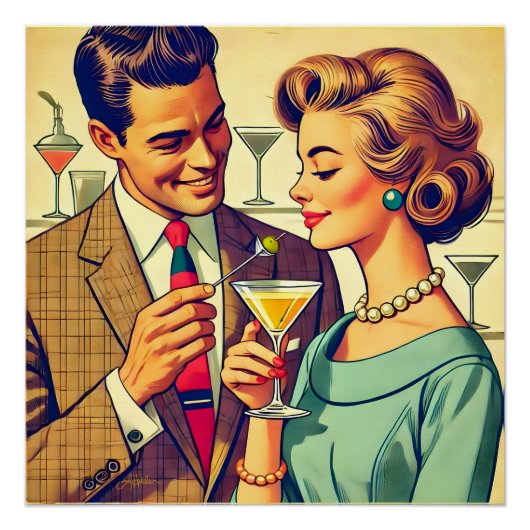 Mid Century Cocktailparty-Paare - Versuchung Poster (Vorderseite)