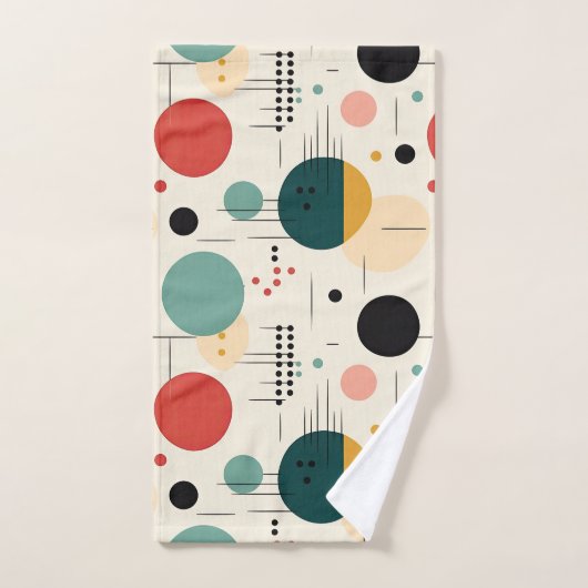 Mid century colorful geometric pattern badhandtuch set (Handtuch)