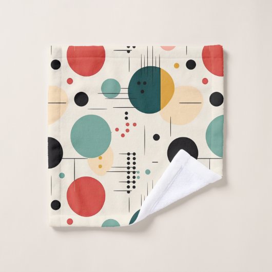 Mid century colorful geometric pattern badhandtuch set (Waschlappen)