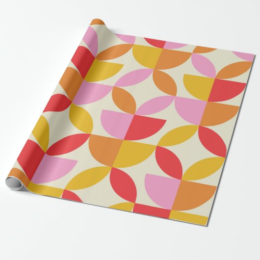 Mid Century Colorful Geometric shapes Geschenkpapier (Ungerollt)