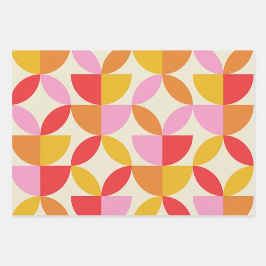 Mid Century Colorful Geometric shapes Geschenkpapier Set (Vorderseite)