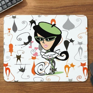 Mid Century Cool Cats Mousepad