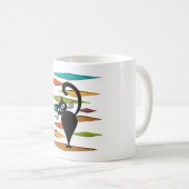 Mid-Century-Design mit schwarzer Katze Kaffeetasse (VorderseiteRechts)