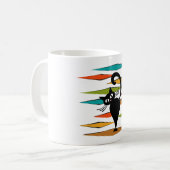 Mid-Century-Design mit schwarzer Katze Kaffeetasse (Vorderseite Links)