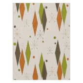 Mid-Century Diamond Pattern Green and Cream Tischdecke (Vorderseite)