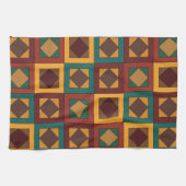Mid Century Diamond Square Geometric Pattern Geschirrtuch (Horizontal)