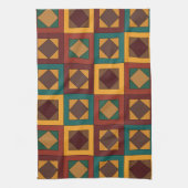 Mid Century Diamond Square Geometric Pattern Geschirrtuch (Vertikal)