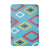 Mid Century Diamonds Blue Red Yellow Badematte (Vorderseite Vertikal)