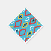 Mid Century Diamonds Blue Red Yellow Serviette (Ecke)