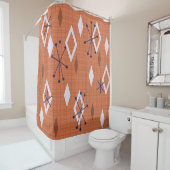 Mid Century Diamonds Sternexplosionen Burnt Orange Duschvorhang (Beispiel)