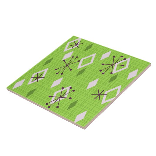 Mid Century Diamonds Sternexplosionen Chartreuse Fliese (Seite)