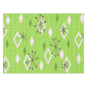 Mid Century Diamonds Sternexplosionen Chartreuse Tischdecke (Vorderseite (Horizontal))