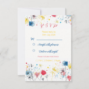 Mid-Century-Doodle - RSVP-Karte RSVP Karte