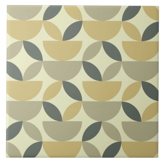 Mid Century Earth tone half Circles and shapes Fliese (Vorderseite)