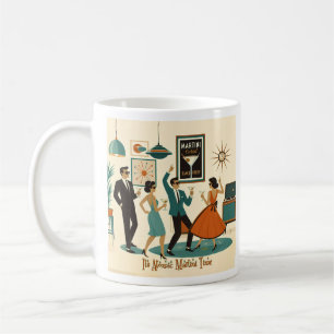 Mid Century, es ist Atomic Martini Time Cocktailpa Kaffeetasse
