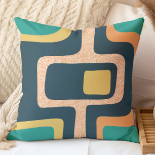 Mid-Century-Funky-Abstrakt Türk, Gelb, Orange Kissen