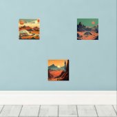 Mid-Century Futurismus Bilderwand Sets (Holzboden)