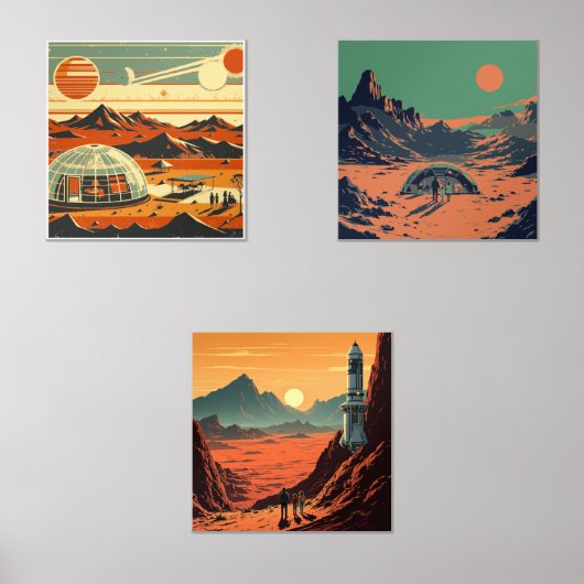 Mid-Century Futurismus Bilderwand Sets (Vorderseite)
