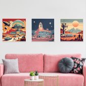 Mid-Century Futurismus Bilderwand Sets (Wohnzimmer)