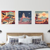 Mid-Century Futurismus Bilderwand Sets (Schlafzimmer)