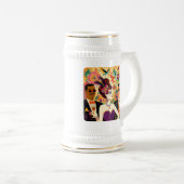 Mid Century Futuristic Mardi Gras Cocktail Party Bierglas (VorderseiteRechts)