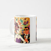 Mid Century Futuristic Mardi Gras Cocktail Party Kaffeetasse (Vorderseite Links)