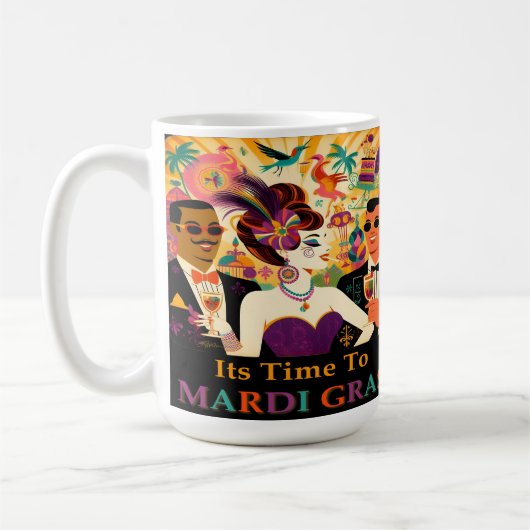 Mid Century Futuristic Mardi Gras Cocktail Party Kaffeetasse (Links)