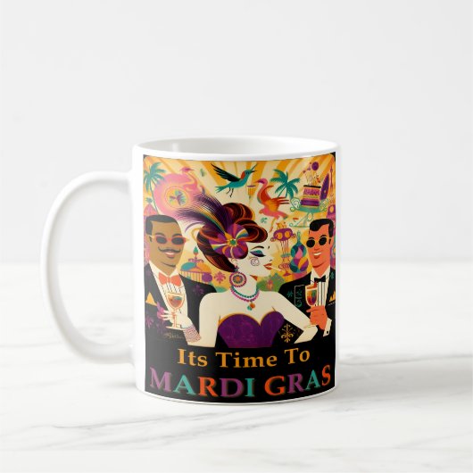 Mid Century Futuristic Mardi Gras Cocktail Party Kaffeetasse (Links)