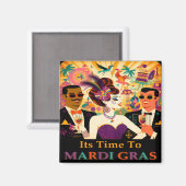Mid Century Futuristic Mardi Gras Cocktail Party Magnet (Vorderseite/Rückseite)