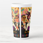 Mid Century Futuristic Mardi Gras Cocktail Party Milchtasse (Vorderseite)